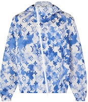 LOUIS VUITTON Blue Windbreaker Hoodie with Ink Logo Print 1A8QZU LOUIS VUITTON Blue Windbreaker Hoodie with Ink Logo Print 1A8QZU