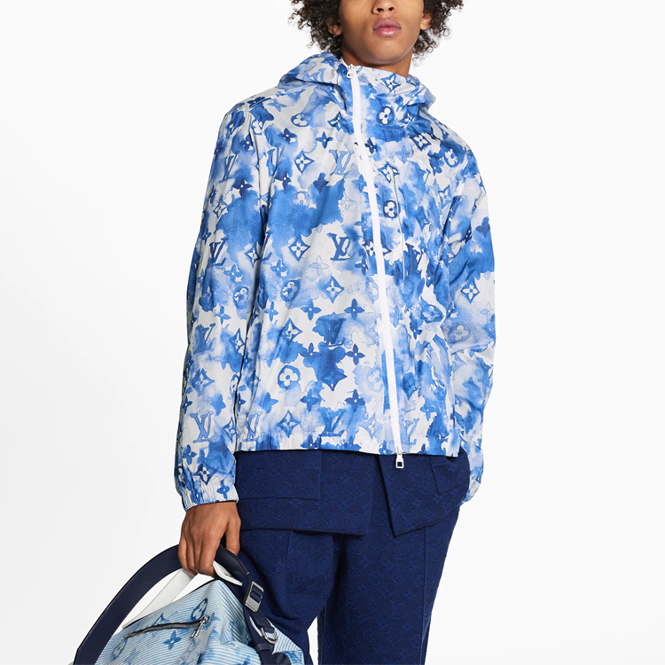 Purchase 路易威登藍色風衣連帽外套印花徽標款式 1A8QZU