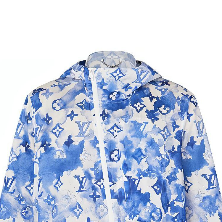 Sizing 路易威登藍色風衣連帽外套印花徽標款式 1A8QZU