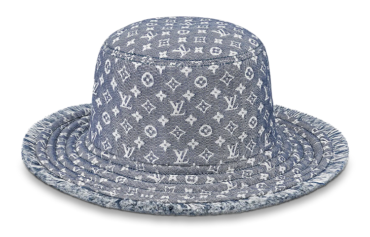 Order LOUIS VUITTON Bobbygram Monogram Denim Reversible Hat Hitam/Biru M76531+M76530