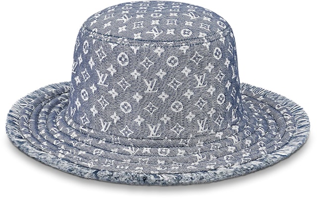 LOUIS VUITTON Bobbygram Monogram Denim Reversible Hat Hitam/Biru M76531+M76530 Order LOUIS VUITTON Bobbygram Monogram Denim Reversible Hat Hitam/Biru M76531+M76530
