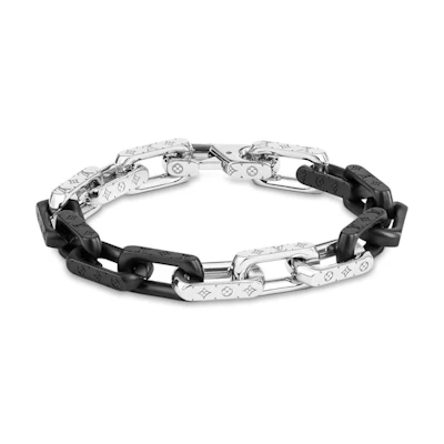 Louis Vuitton Bracelet Monogram Chain Silver-tone/Black