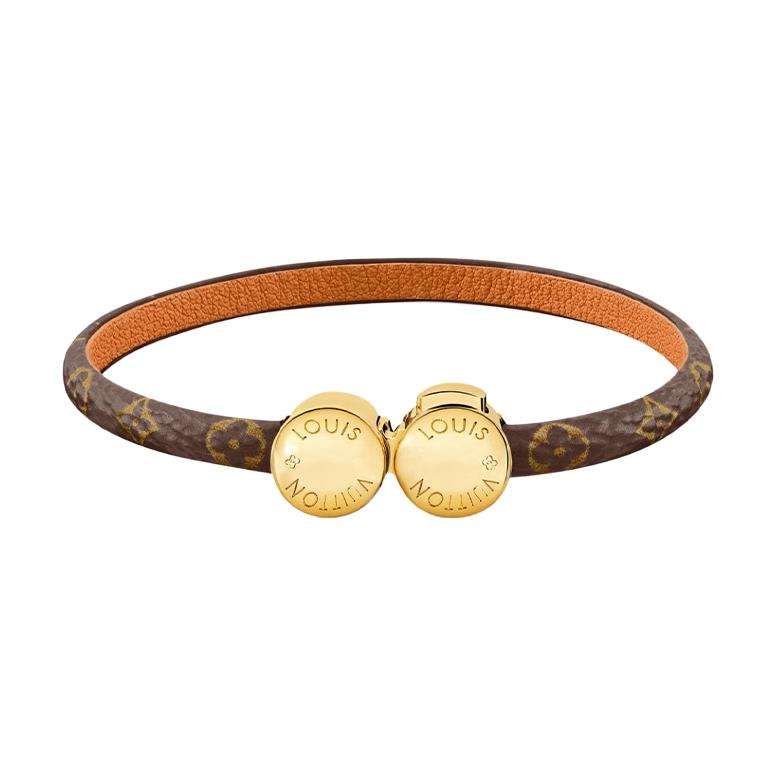 Louis Vuitton Brown Monogram Mini Calfskin Bracelet - Unisex Couples Gift M6407E