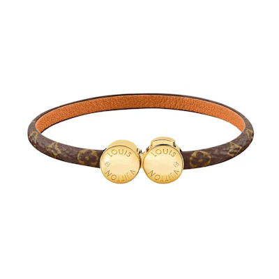 Louis Vuitton Brown Monogram Mini Calfskin Bracelet - Unisex Couples Gift M6407E