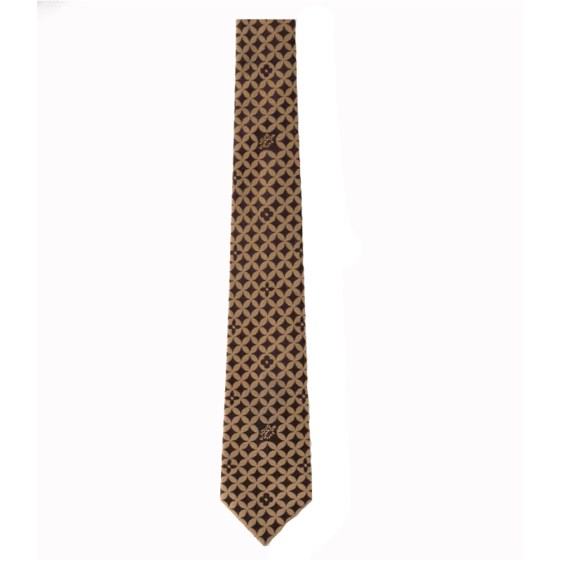 Louis Vuitton Brown Silk Tie for Men with Monogram Logo M97237