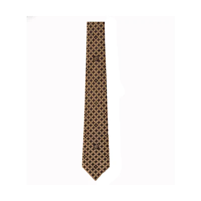 Louis Vuitton Brown Silk Tie for Men with Monogram Logo M97237