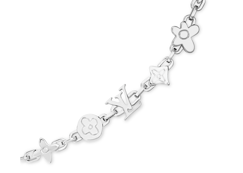 Order 路易威登 x Tyler, the Creator 銀色Monogram Craggy皮帶鏈與包飾。