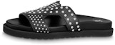 Buy Louis Vuitton Calfskin Slip-On Flat Sandal 'Black' 1ABMC8
