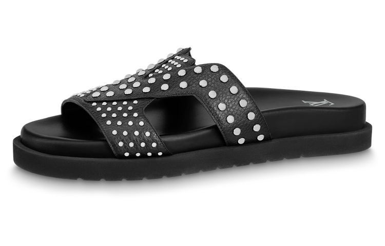 Order Sandal Rata Kulit Anak Lembu Louis Vuitton 'Hitam' 1ABMC8