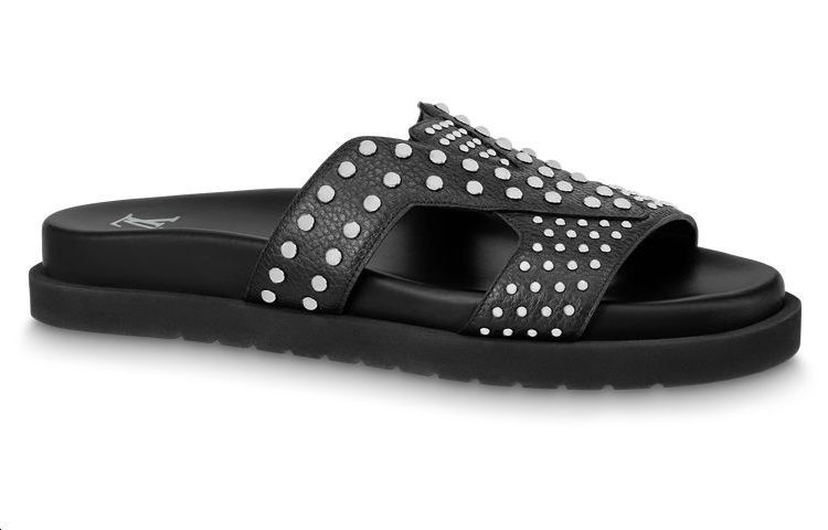 Lookbook Sandal Rata Kulit Anak Lembu Louis Vuitton 'Hitam' 1ABMC8