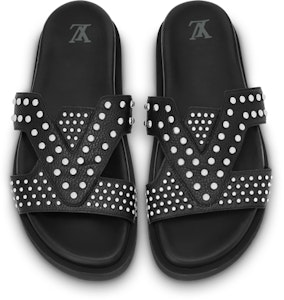 ルイ・ヴィトン カーフスキン フラットサンダル (黒) 1ABMC8 Shop ルイ・ヴィトン カーフスキン フラットサンダル (黒) 1ABMC8