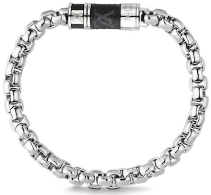 Pulsera de Hombre LOUIS VUITTON Cadena Cubana de Latón Plata Canvas Clasp. M62592 Order Pulsera de Hombre LOUIS VUITTON Cadena Cubana de Latón Plata Canvas Clasp. M62592