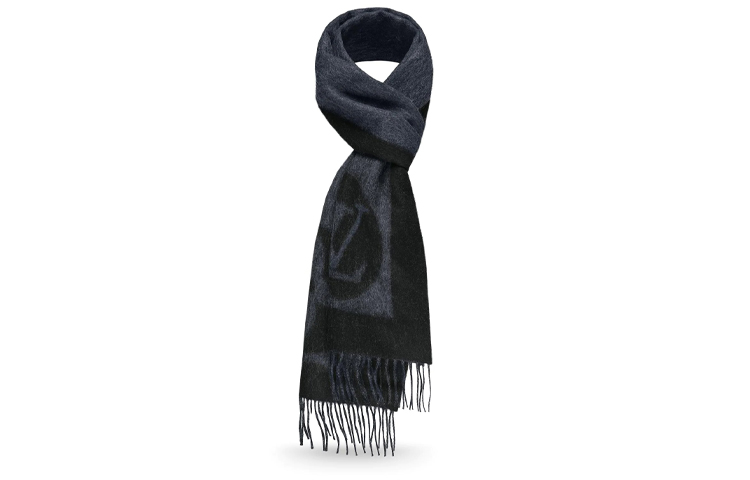 Louis Vuitton Cardiff Black Wool Knit Scarf for Men M70482 圖 2
