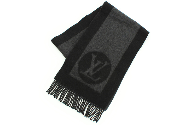Louis Vuitton Cardiff Black Wool Knit Scarf for Men M70482 圖 3