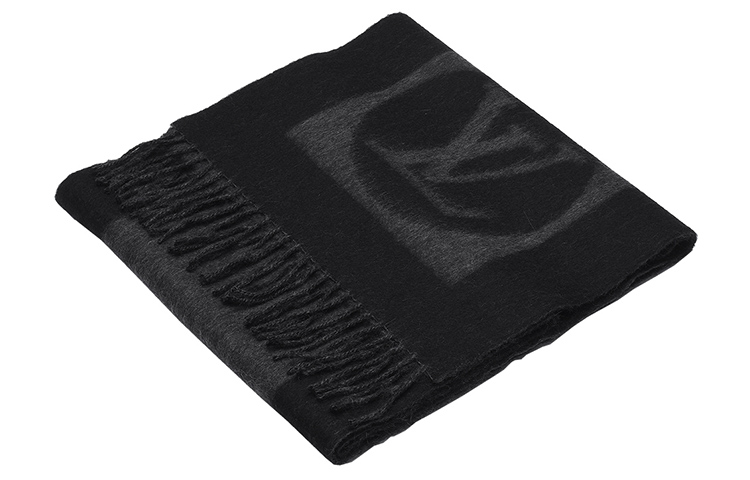Louis Vuitton Cardiff Black Wool Knit Scarf for Men M70482 圖 4