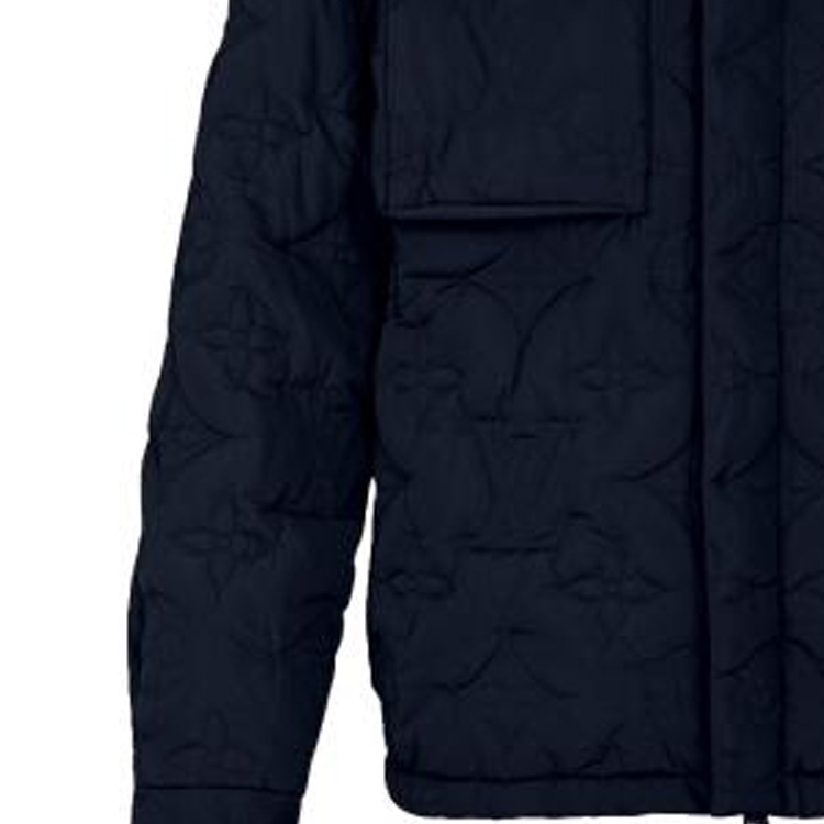 Purchase LOUIS VUITTON Casual Blue Stand Collar Cotton Jacket Coat 1A5VAO