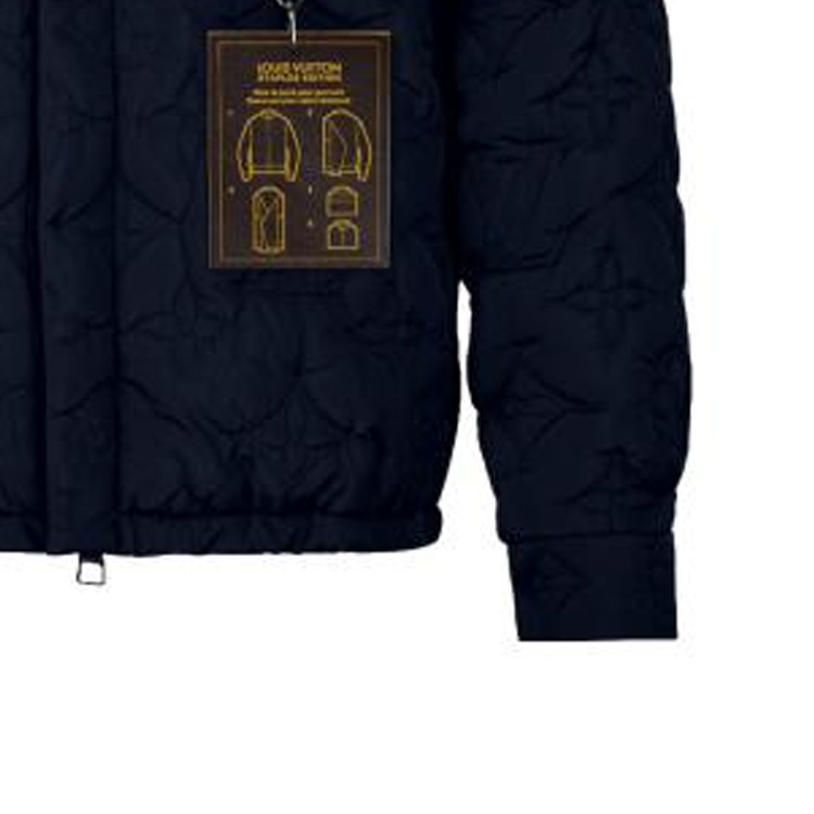 Details for LOUIS VUITTON Casual Blue Stand Collar Cotton Jacket Coat 1A5VAO