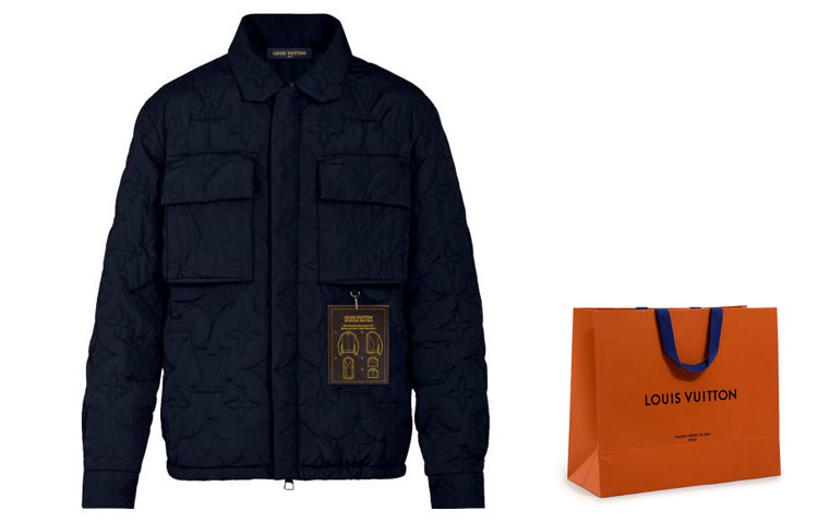 Sizing LOUIS VUITTON Casual Blue Stand Collar Cotton Jacket Coat 1A5VAO