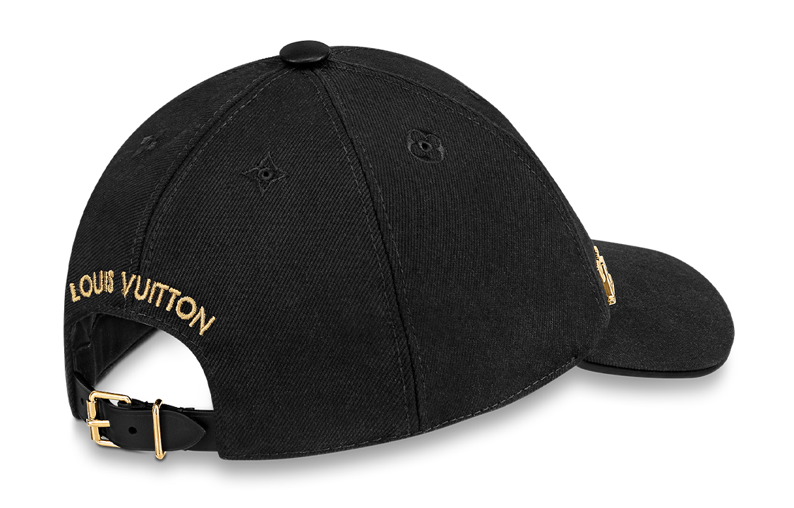 Lookbook 루이비통 캐주얼 패션 블랙 코튼 캡 남녀공용 커플 스타일. M7050