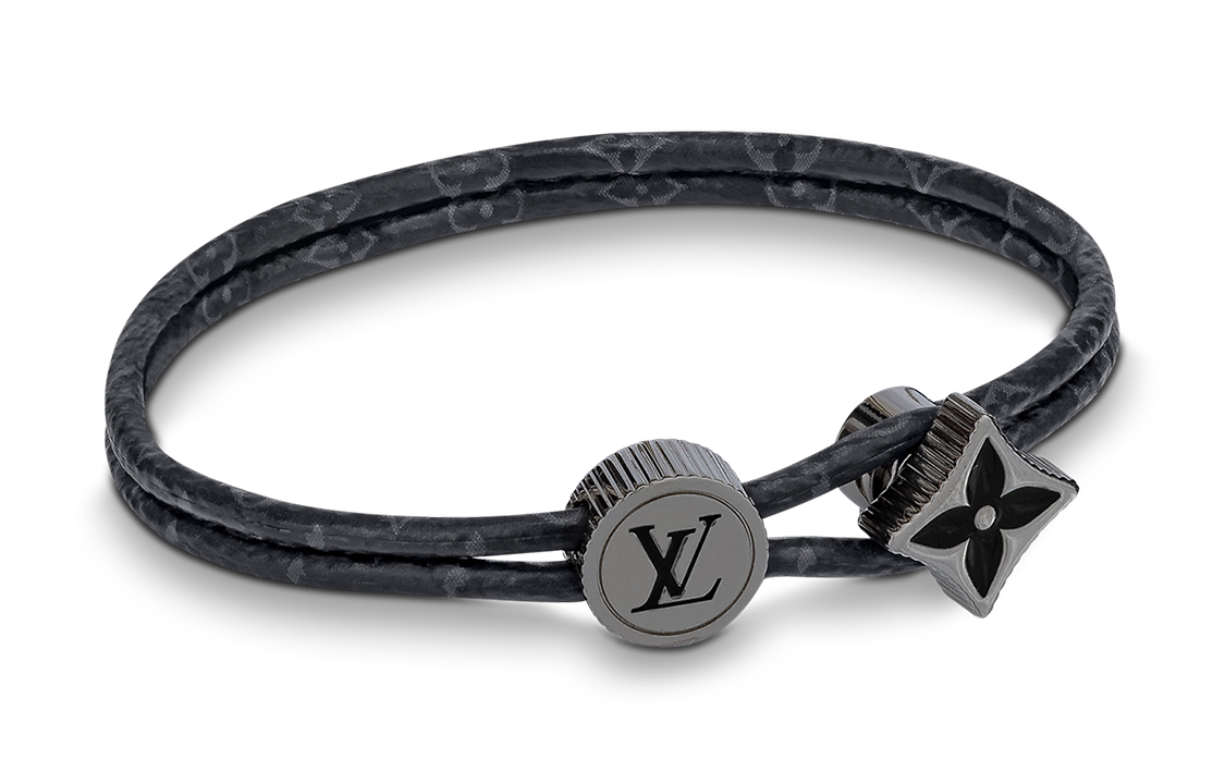 Lookbook 루이비통 캐치 잇 모노그램 플라워 조절식 메탈 팔찌 블랙 유니섹스 M8111D