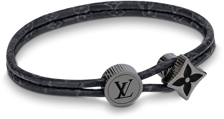 Louis Vuitton Catch It Monogram Flower Adjustable Metal Bracelet Black Unisex M8111D Lookbook Louis Vuitton Catch It Monogram Flower Adjustable Metal Bracelet Black Unisex M8111D