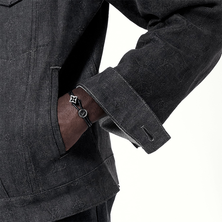 Purchase 루이비통 캐치 잇 모노그램 플라워 조절식 메탈 팔찌 블랙 유니섹스 M8111D