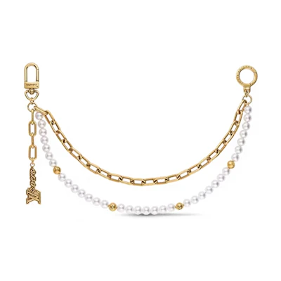 Louis Vuitton Chain Belt Pearls Bag Charm Gold