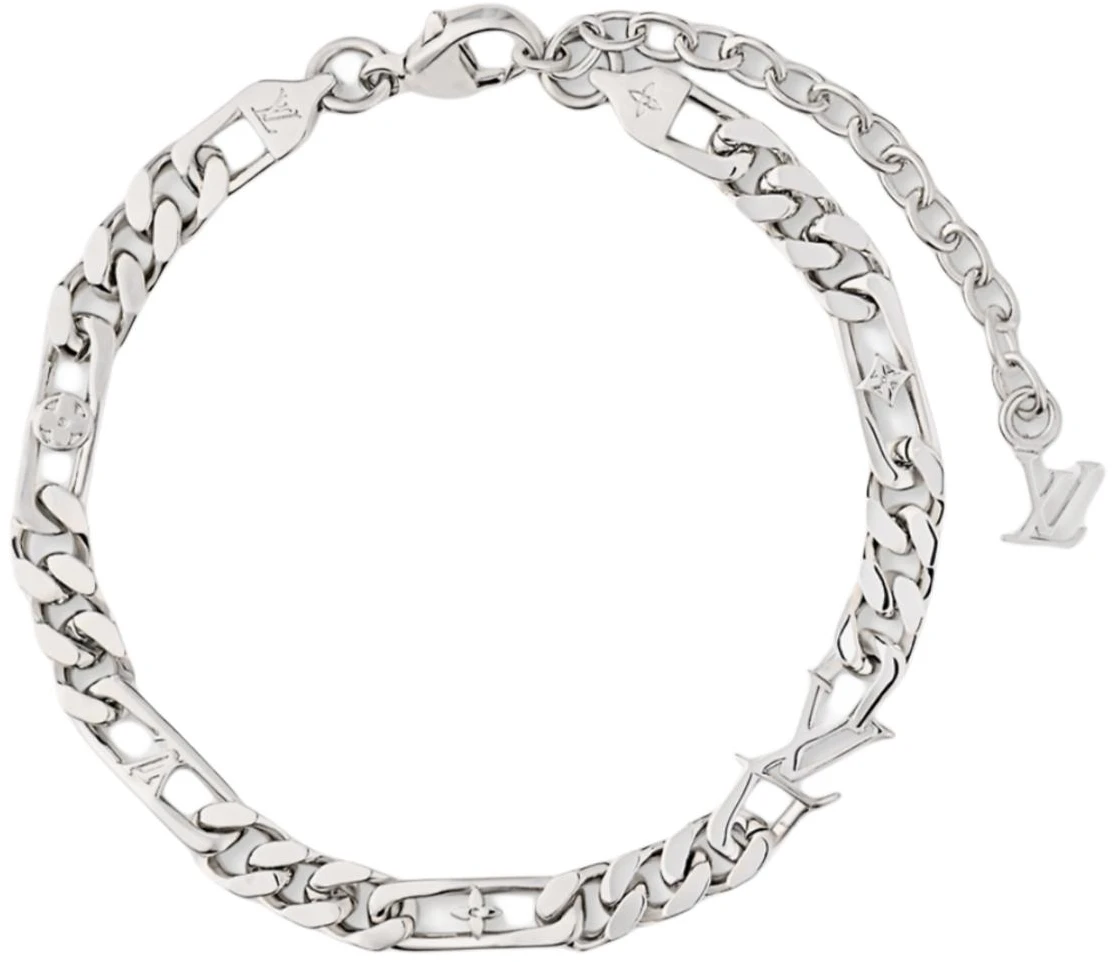 louis-vuitton-chain-design-metal-bracelet-silver-m1314-a