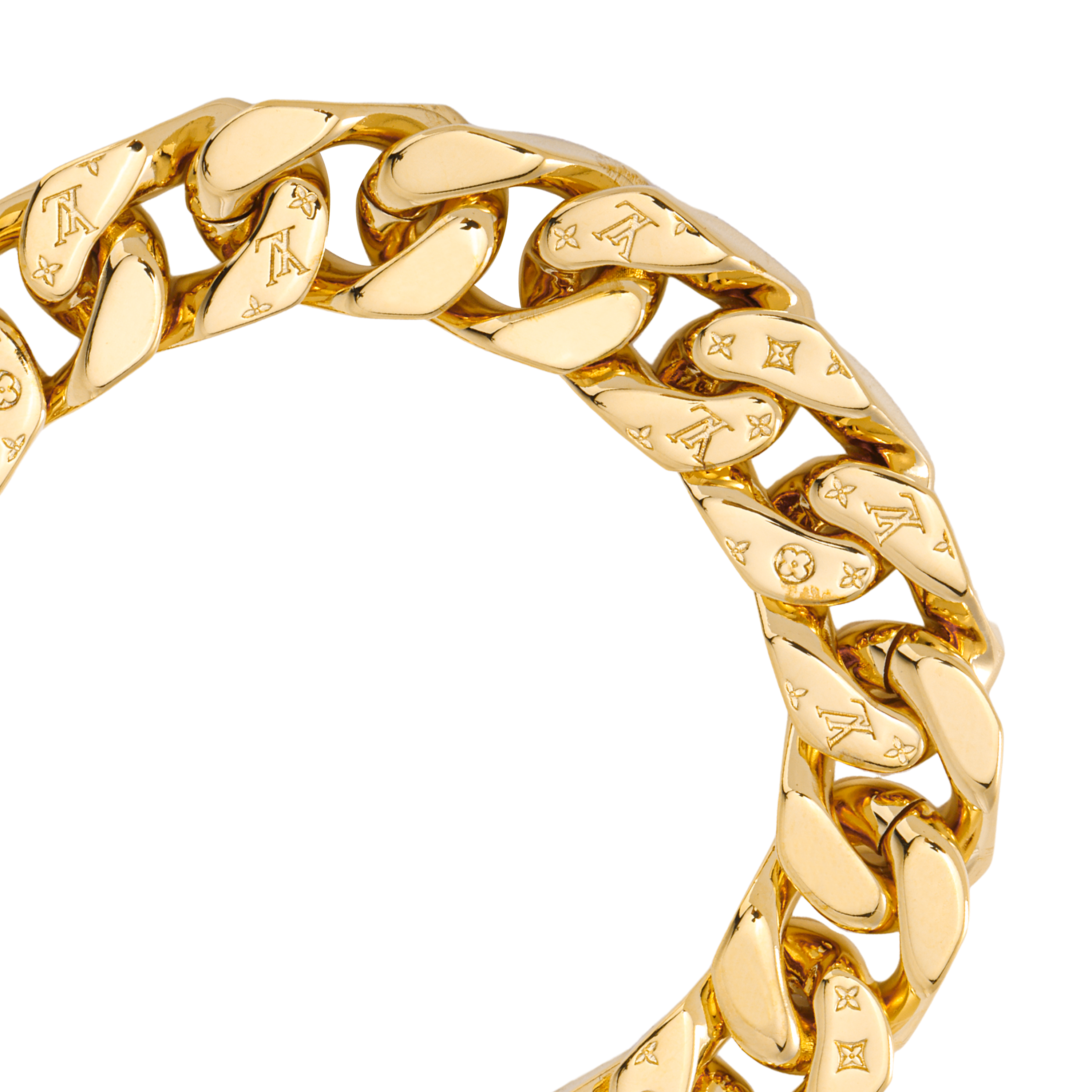 Purchase Pulsera LOUIS VUITTON Chain Link Unisex Estilo Pareja Dorada M00305+M00306