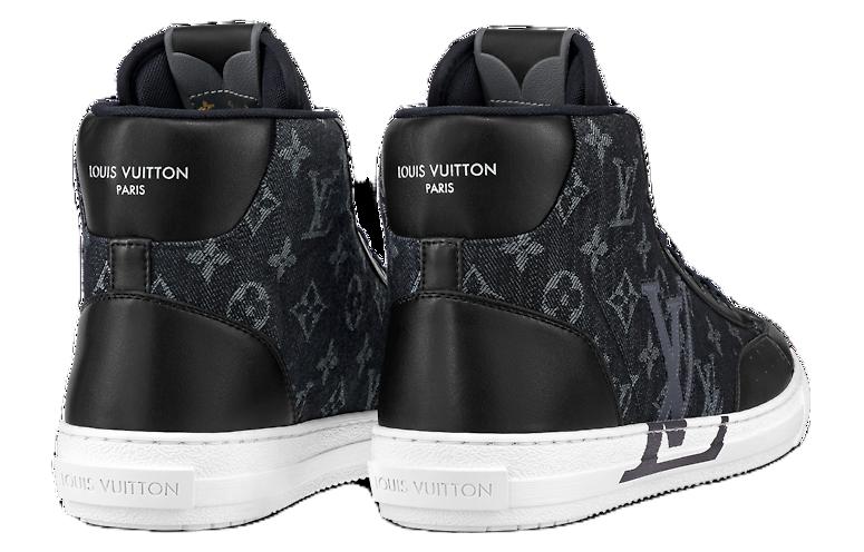 Shop Louis Vuitton Charlie Ankle Sneakers ''Zwart Denim Monogram'' 1AARCC