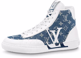 Louis Vuitton Charlie Ankle Sneakers 'White with Blue Denim' 1AA47F Louis Vuitton Charlie Ankle Sneakers 'White with Blue Denim' 1AA47F