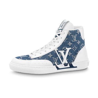 LV Charlie Ankle Sneakers 'White with Blue Denim'