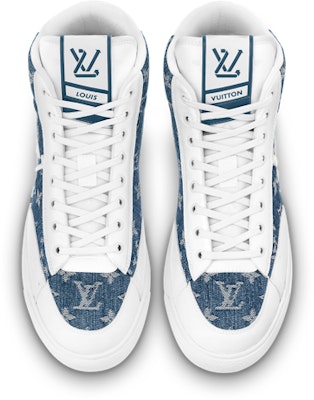 Louis Vuitton Charlie Sepatu Tinggi 'Putih dengan Denim Biru' 1AA47F Lookbook Louis Vuitton Charlie Sepatu Tinggi 'Putih dengan Denim Biru' 1AA47F