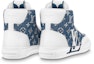 Shop 路易威登查理白色蓝色牛仔高帮运动鞋 1AA47F