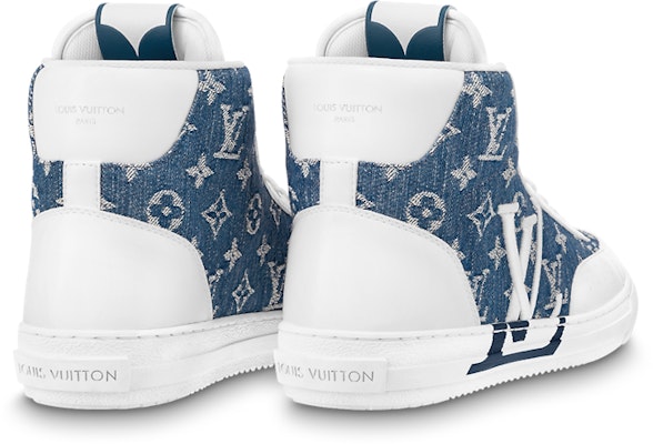 Louis Vuitton Charlie Sepatu Tinggi 'Putih dengan Denim Biru' 1AA47F Shop Louis Vuitton Charlie Sepatu Tinggi 'Putih dengan Denim Biru' 1AA47F