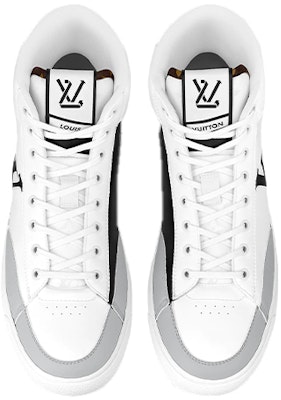 Louis Vuitton LV Charlie Ankle Sneakers 'Putih dengan Logo Hitam Abu Sisi dan Monogram Belakang' 1A9JMP Lookbook Louis Vuitton LV Charlie Ankle Sneakers 'Putih dengan Logo Hitam Abu Sisi dan Monogram Belakang' 1A9JMP
