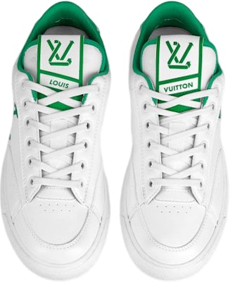LOUIS VUITTON Charlie 皮革 低筒繫帶 時尚板鞋 男款 白綠色 Lookbook LOUIS VUITTON Charlie 皮革 低筒繫帶 時尚板鞋 男款 白綠色