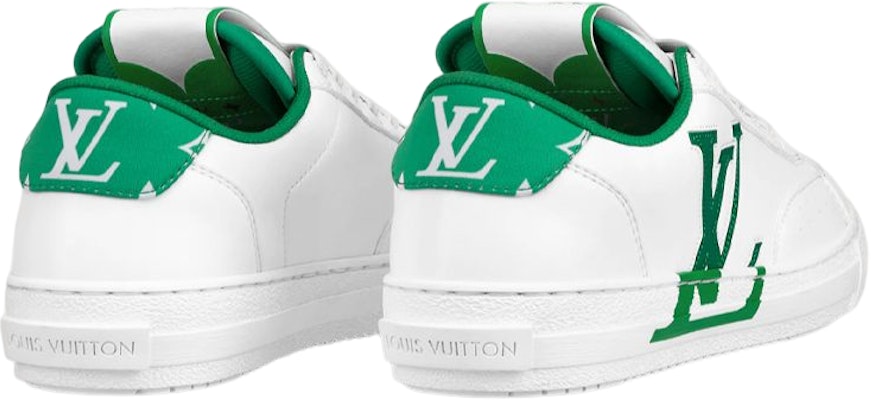 LOUIS VUITTON Charlie 皮革 低筒繫帶 時尚板鞋 男款 白綠色 Shop LOUIS VUITTON Charlie 皮革 低筒繫帶 時尚板鞋 男款 白綠色