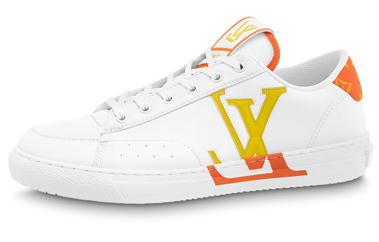 Louis Vuitton Charlie Sneakers 'White Orange' 1AA4BA