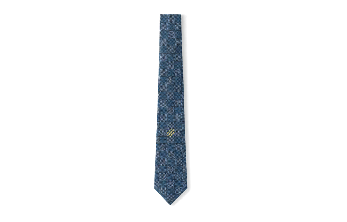LOUIS VUITTON Checkered  Tie Blue M79826