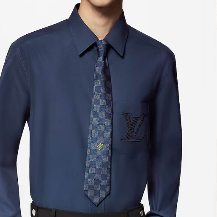 Lookbook ルイ・ヴィトン チェッカード ネクタイ ブルー M79826