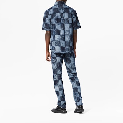 루이비통 체크 데님 클래식 반팔 셔츠 블루. 1A8WBC Purchase 루이비통 체크 데님 클래식 반팔 셔츠 블루. 1A8WBC