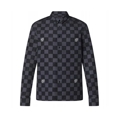 LOUIS VUITTON Checkered Long-Sleeve Shirt Black 1A99WY