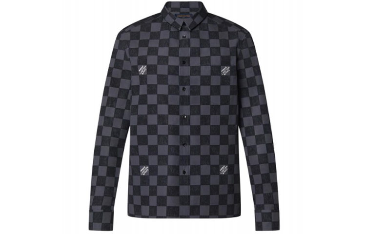 LOUIS VUITTON Checkered Long-Sleeve Shirt Black 1A99WY 圖 2