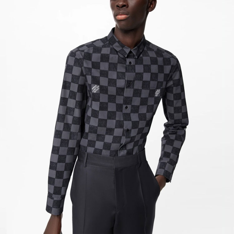 LOUIS VUITTON Checkered Long-Sleeve Shirt Black 1A99WY 圖 5