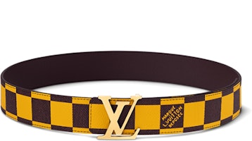Louis Vuitton Checkered Print Calfskin Leather Belt Brown 4CM Men’s Belt M8546S Louis Vuitton Checkered Print Calfskin Leather Belt Brown 4CM Men’s Belt M8546S