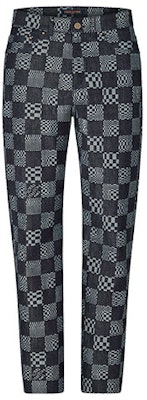 LOUIS VUITTON Checkered Slim Mid-Rise Button Jeans Grey 1A8X7R Buy LOUIS VUITTON Checkered Slim Mid-Rise Button Jeans Grey 1A8X7R