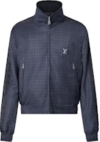 Louis Vuitton Checkered Studded Logo Long-Sleeve Jacket Navy Blue () 1AGMQY Louis Vuitton Checkered Studded Logo Long-Sleeve Jacket Navy Blue () 1AGMQY