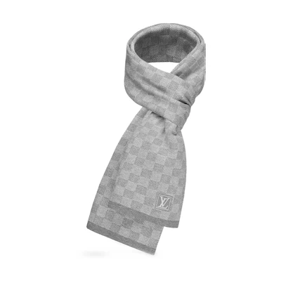 Louis Vuitton Checkered Wool Scarf Grey M70517