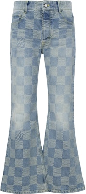 LOUIS VUITTON Checkered Zipper Side Pocket Jeans Blue 1AFI22 Buy LOUIS VUITTON Checkered Zipper Side Pocket Jeans Blue 1AFI22